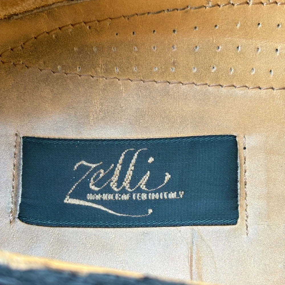 Zelli Italia Nicola Black Woven Calfskin Penny Loafers Handmade Italy Men 10.5M - Picture 13 of 14